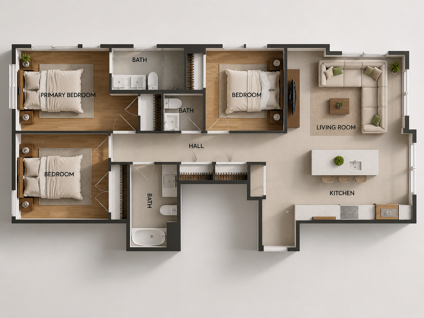 3 Bedroom floor plan